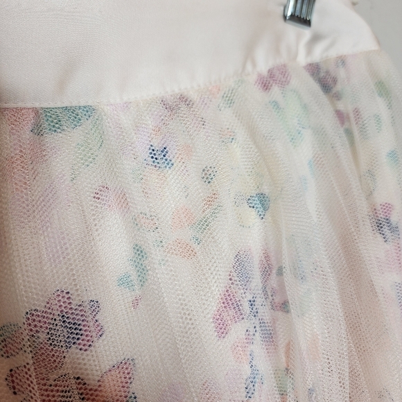 NWT LC Lauren Conrad Floral Pleated Mesh Skirt Stretch Waist Size XL Fairycore - Picture 13 of 15